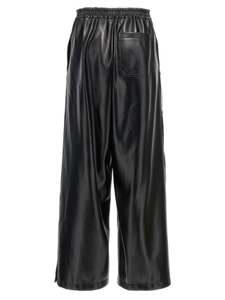 Black Polyester Casual Pants