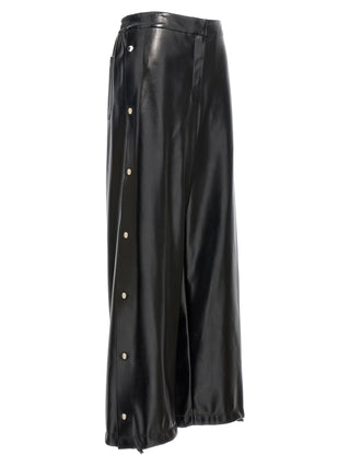 Black Polyester Casual Pants