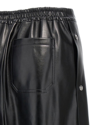 Black Polyester Casual Pants