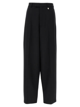 Black Virgin Wool Casual Pants