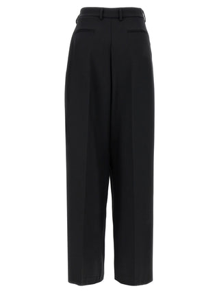 Black Virgin Wool Casual Pants