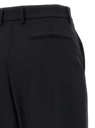 Black Virgin Wool Casual Pants