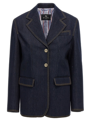 Blue Cotton Blazer