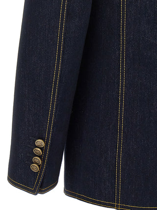 Blazer azul de algodón