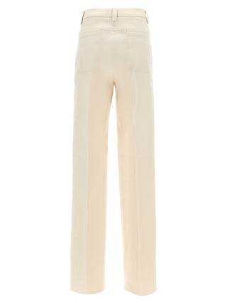 Pantalones beige de algodón