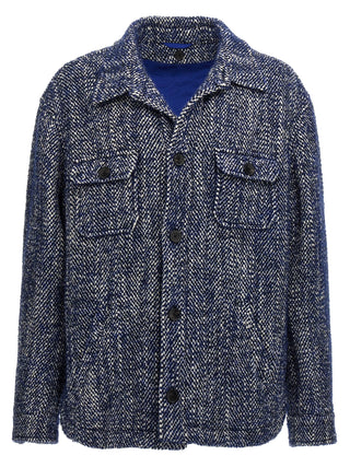 Blue Wool Full-Length Jacket