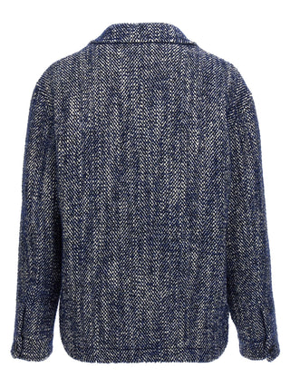 Blue Wool Full-Length Jacket