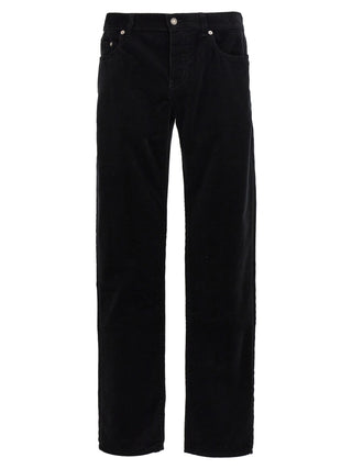 Black Cotton Casual Pants