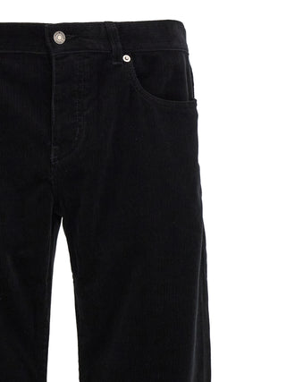 Black Cotton Casual Pants