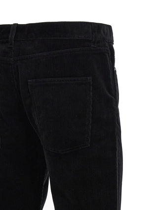 Black Cotton Casual Pants