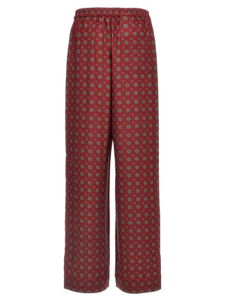 Bordeaux Silk Casual Pants