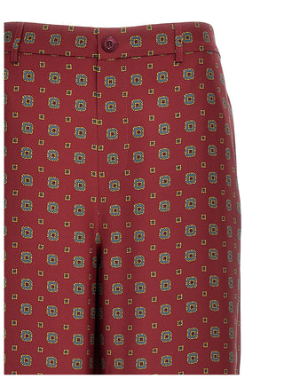 Bordeaux Silk Casual Pants