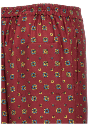 Bordeaux Silk Casual Pants