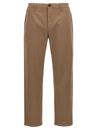 Brown Cotton Casual Pants