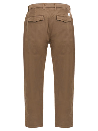 Brown Cotton Casual Pants