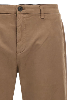 Brown Cotton Casual Pants