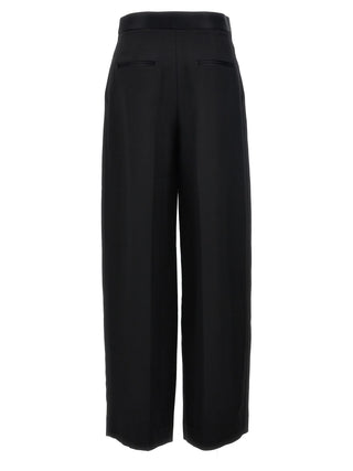 Black Viscose Casual Pants
