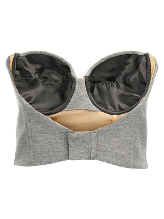 Gray Viscose Sleeveles T-Shirt