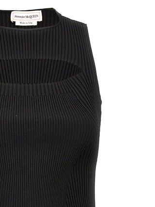 Vestido midi negro de viscosa