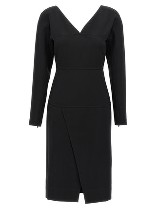 Black Viscose Midi Dress