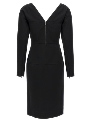 Black Viscose Midi Dress