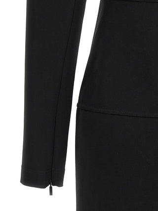 Black Viscose Midi Dress
