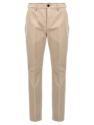 Beige Cotton Casual Pants