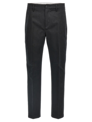 Black Cotton Casual Pants