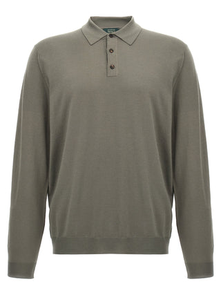 Gray Virgin Wool Polo Shirt
