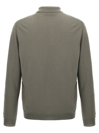 Gray Virgin Wool Polo Shirt