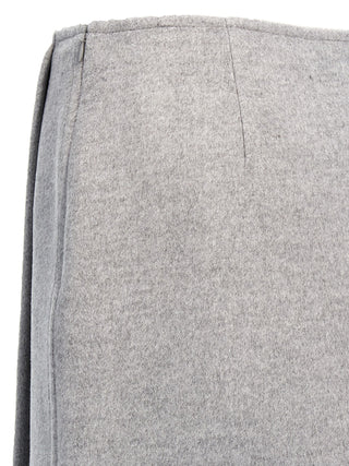 Gray Wool Long Skirt