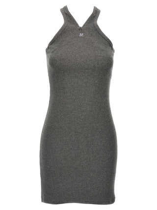 Gray Cotton Short Dress