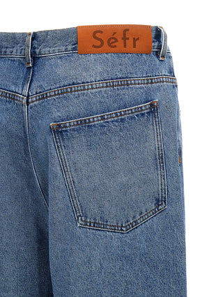 Jeans azules de algodón denim