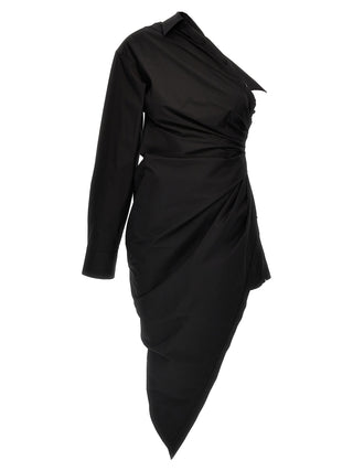 Black Cotton Short Dress