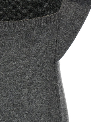 Vestido midi de lana gris  