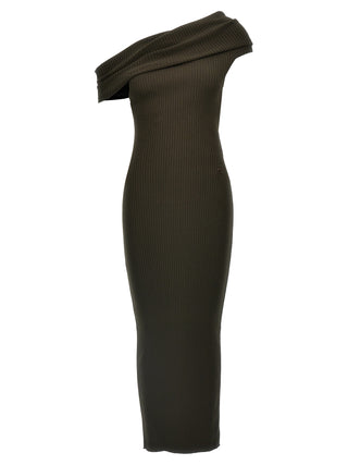 Brown Viscose Long Dress