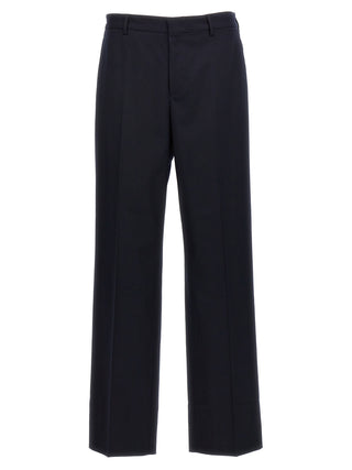Blue Polyethylene Casual Pants