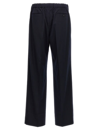 Blue Polyethylene Casual Pants
