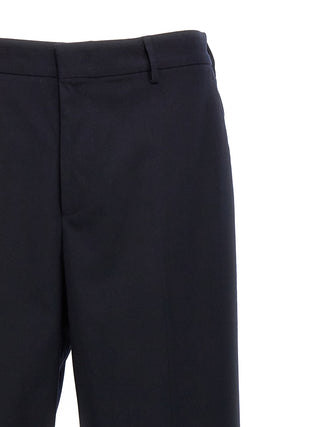 Blue Polyethylene Casual Pants