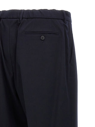 Blue Polyethylene Casual Pants