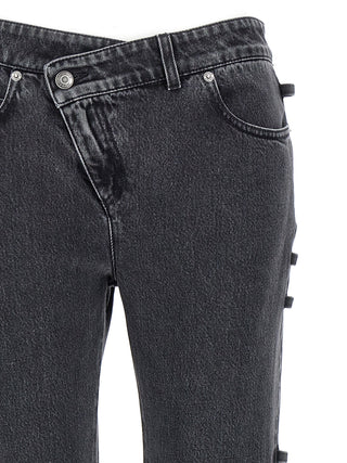 Black Cotton Flared Jeans