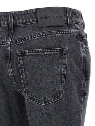 Black Cotton Flared Jeans