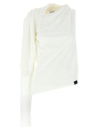 White Cotton Long Sleeve T-Shirt