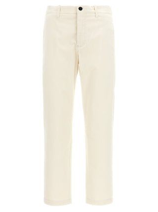 White Cotton Casual Pants
