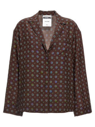 Blusa de seda marrón