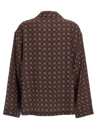 Blusa de seda marrón