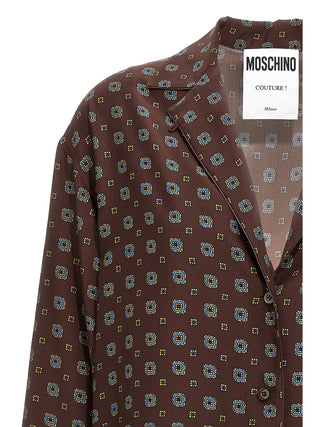 Blusa de seda marrón