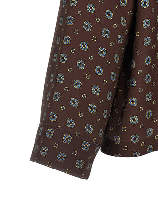 Blusa de seda marrón