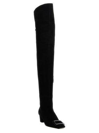 Black Goatskin Over The Knee
