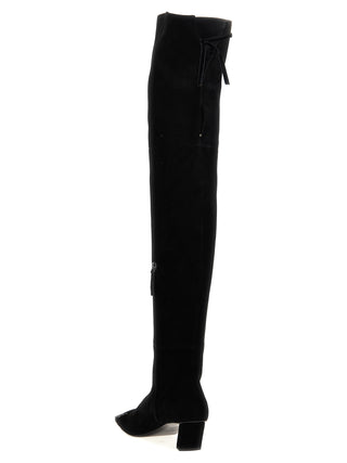 Black Goatskin Over The Knee